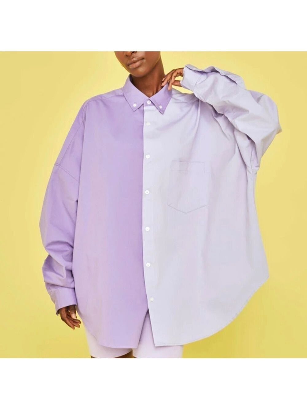 Blanca By Carbon38 Harry Shirt Oversized Color Block Size M/L